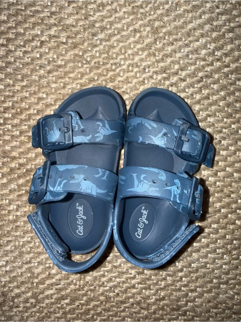 Cat & Jack Blue Dinosaur Strap Sandals